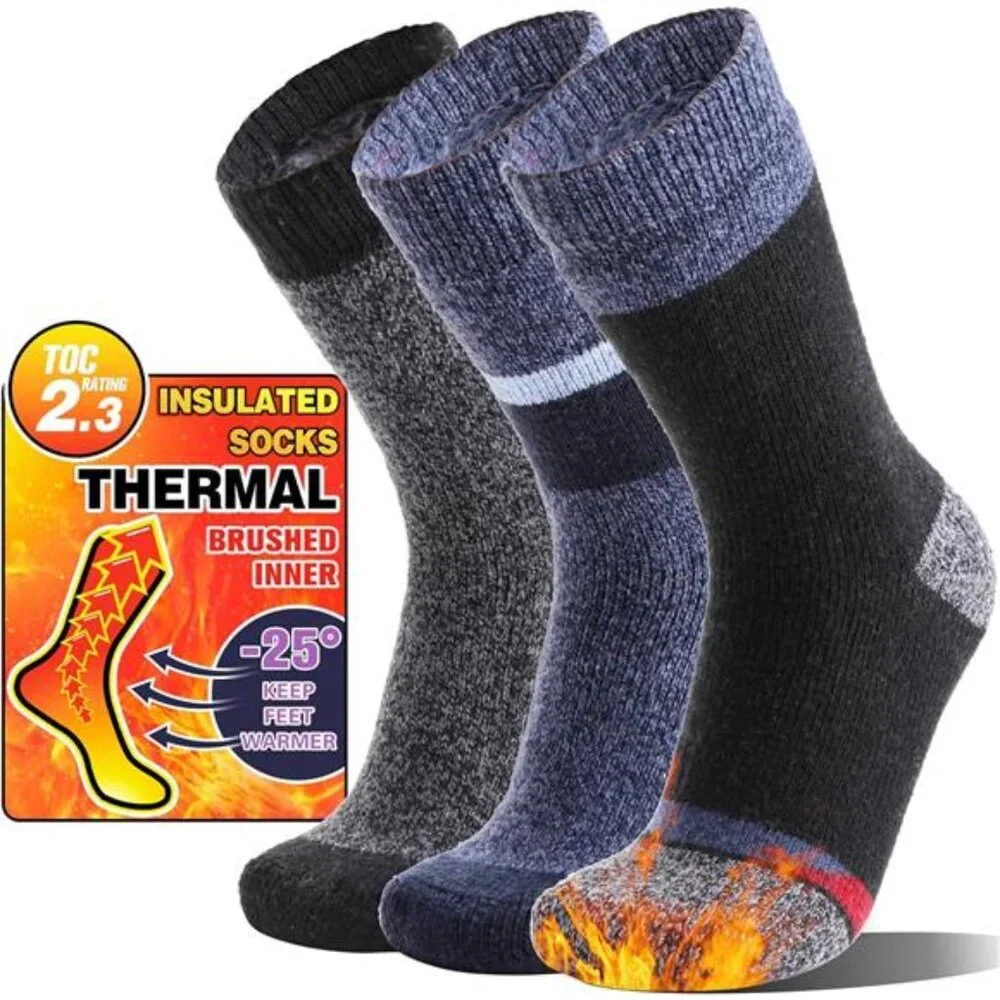 3 Pairs Unisex Thermal Winter Socks Thick Extra Warm Insulated Socks